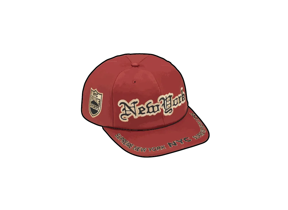Supreme New York Leather 6-Panel "Red"