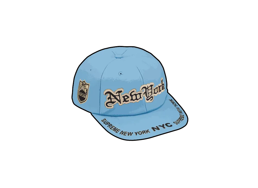 Supreme New York Leather 6-Panel "Light Blue"