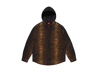 Supreme Quilted Lined Hooded Velvet Shirt "Tiger"