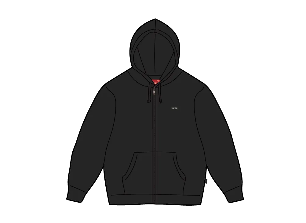 シュプリーム スモール ボックス ジップ アップ フード スウェットシャツ "ブラック"