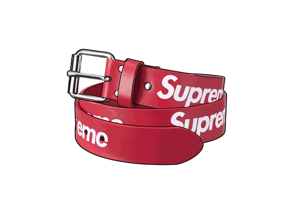 シュプリーム リピート レザー ベルト (25FW) &quot;レッド&quot;