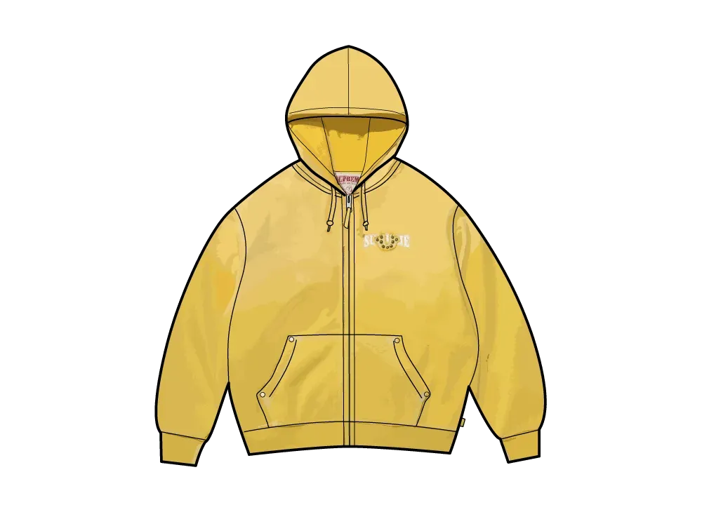 シュプリーム x トゥルーレリジョン ジップ アップ フード スウェットシャツ "イエロー"