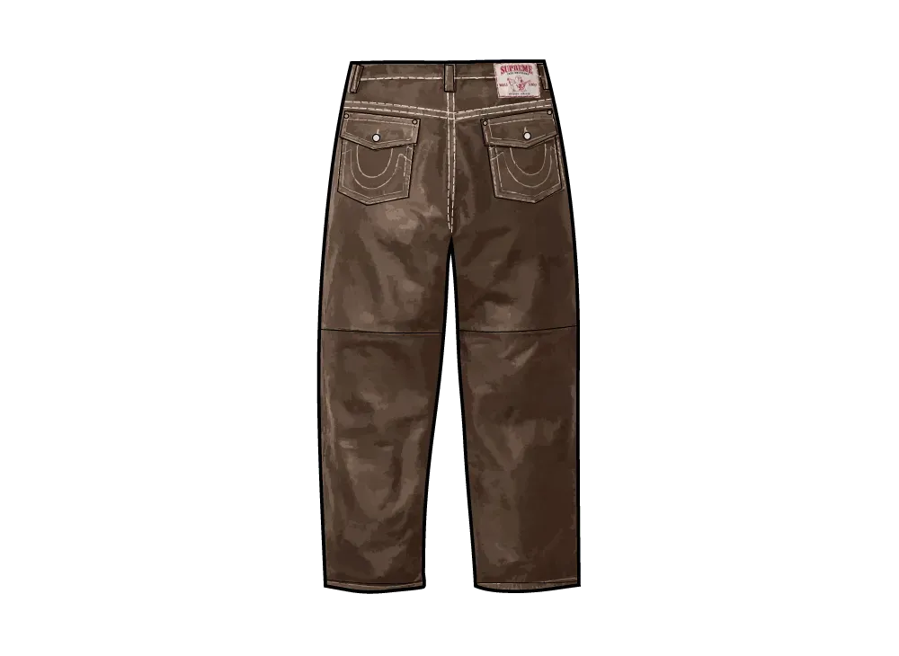 Supreme x True Religion Loose Fit Leather Pant "Brown"