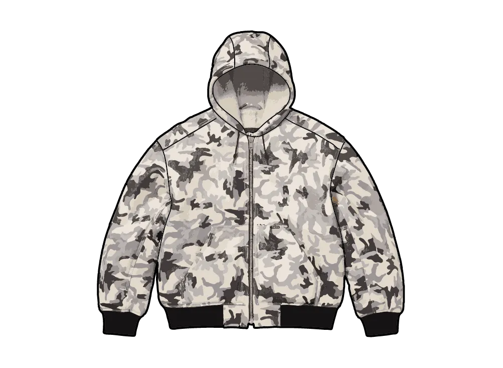 Supreme x Schott Shearling Hooded Work Jacket 