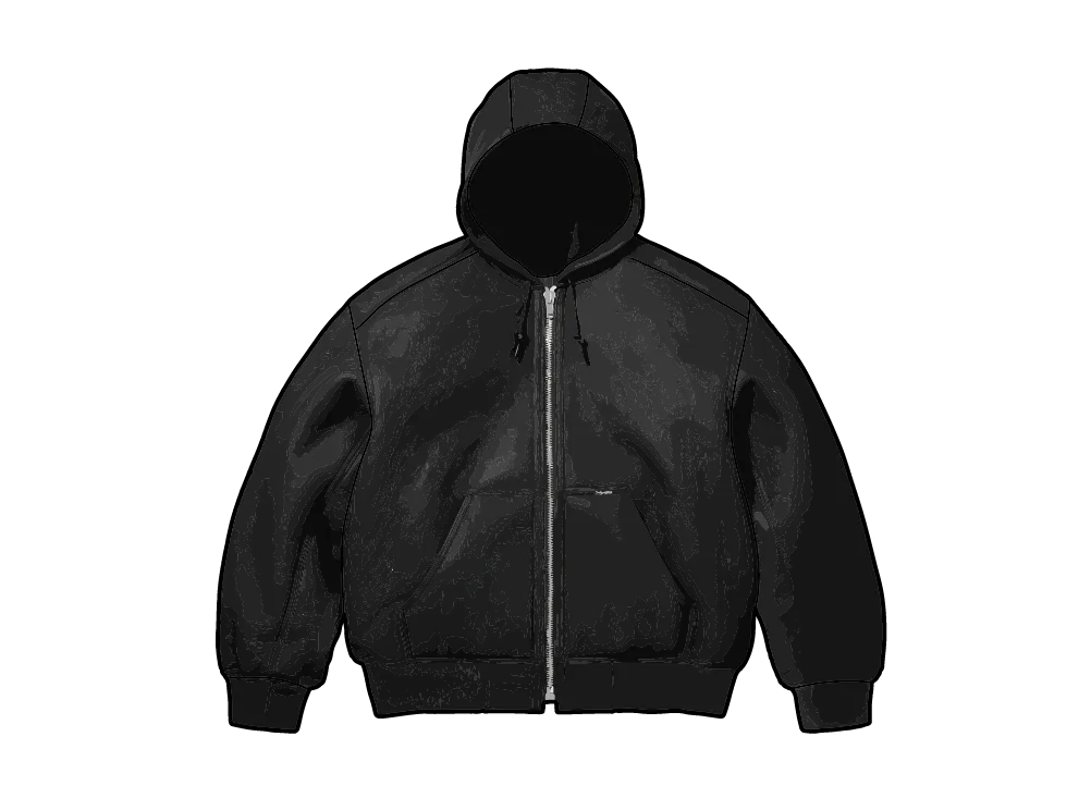 シュプリーム x ショット シアリング フード ワーク ジャケット "ブラック"