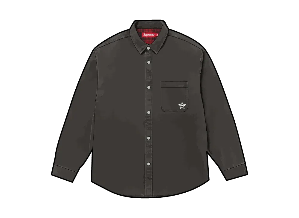 Supreme Quilted Lined Denim Snap Shirt 