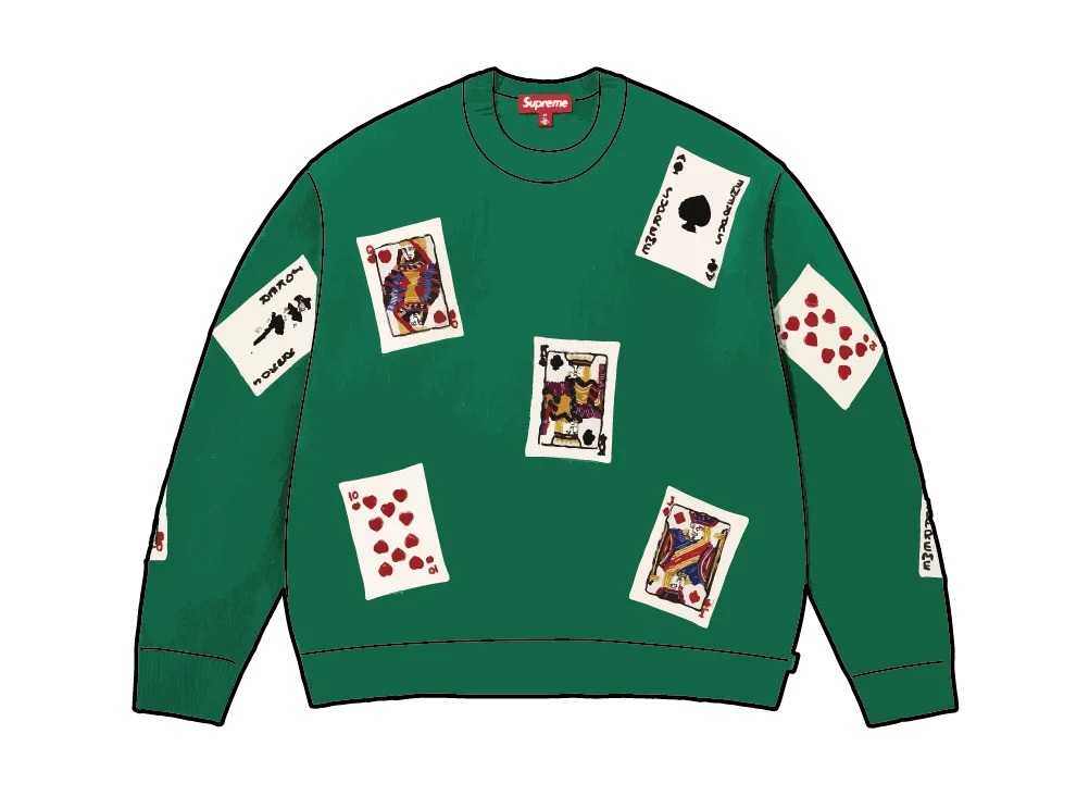 Supreme Beaded Cards Sweater "Green"