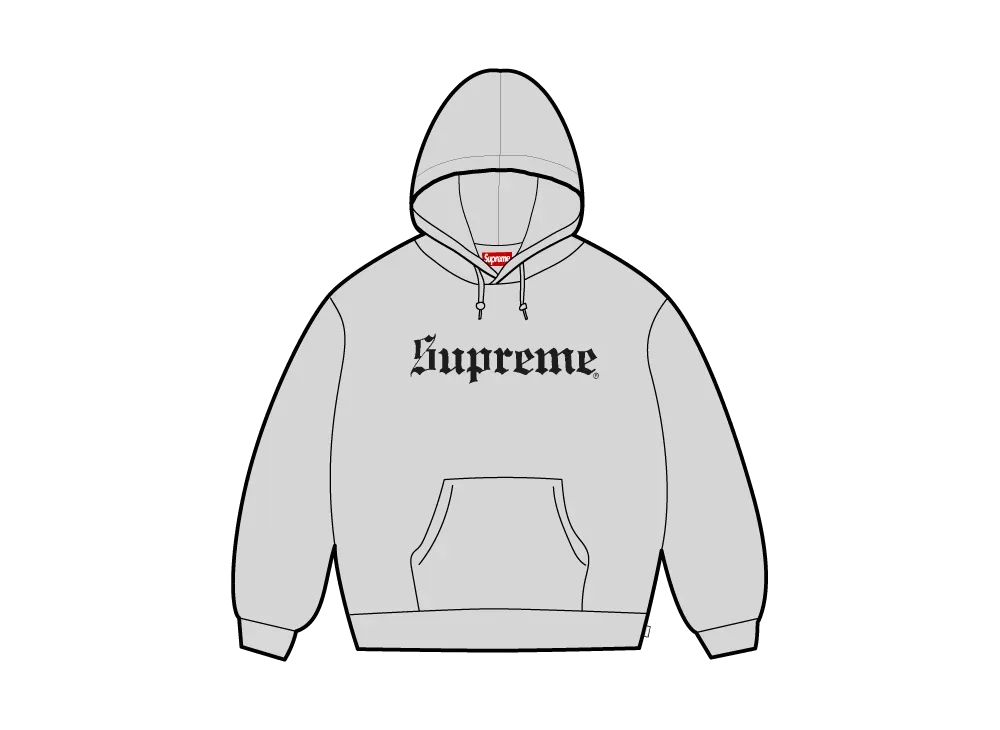 Supreme Washed Old English Hooded Sweatshirt 