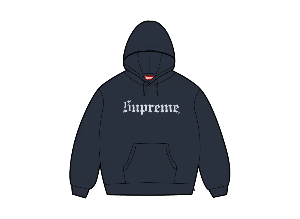 Supreme Washed Old English Hooded Sweatshirt 