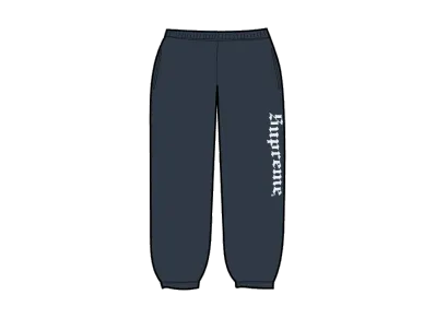 Supreme Washed Old English Sweatpant "Navy"