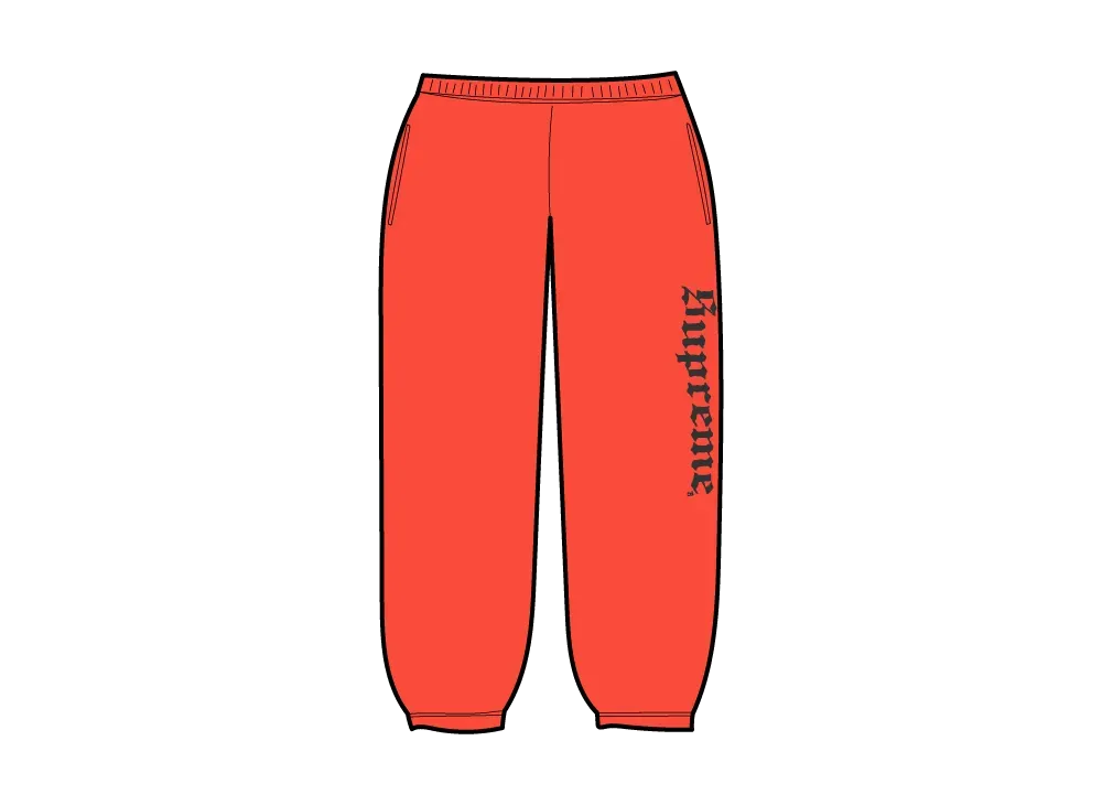 Supreme Washed Old English Sweatpant "Orange"