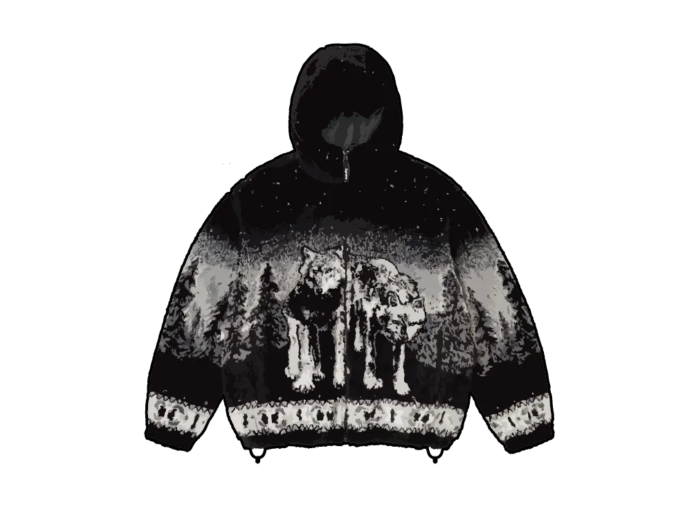 Supreme x B.B. Simon Reversible Hooded Fleece Jacket "Black"