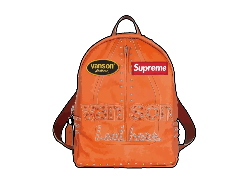 Supreme x B.B. Simon Vanson Leathers Backpack "Orange"