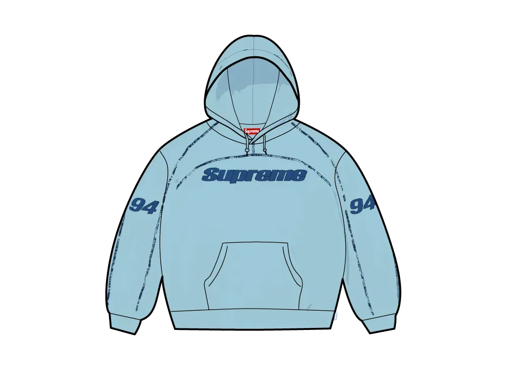 Supreme Overlock Hooded Sweatshirt "Light Blue"