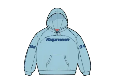 Supreme Overlock Hooded Sweatshirt "Light Blue"