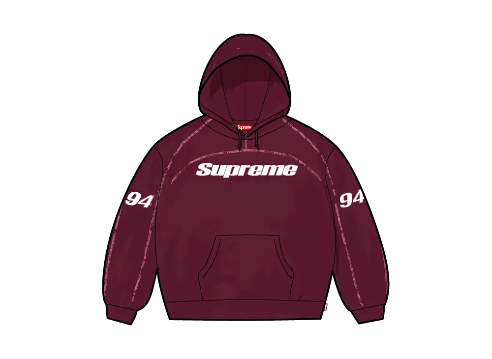 Supreme Overlock Hooded Sweatshirt "Burgundy"