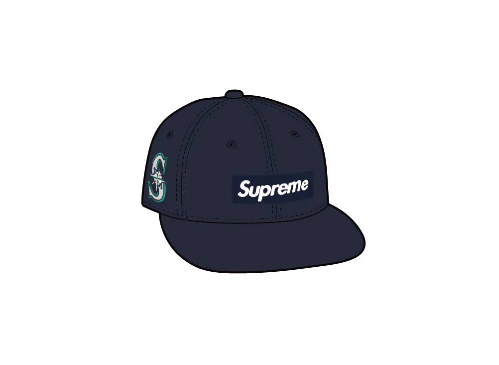 Supreme x MLB x New Era Teams Box Logo Seattle Mariners "Navy"