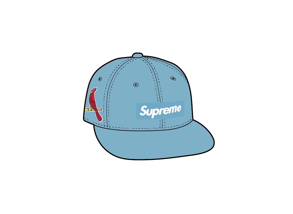 Supreme x MLB x New Era Teams Box Logo St. Louis Cardinals "Light Blue"