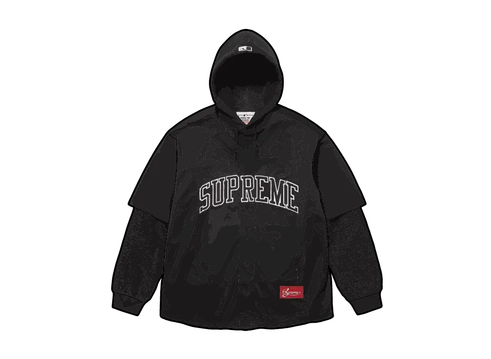 シュプリーム x シカゴ ホワイトソックス フーデッド ベースボール ジャージ "ブラック"