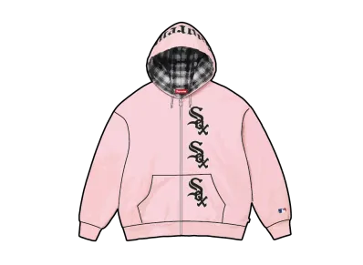 Supreme x Chicago White Sox Zip Up Hooded Sweatshirt "Light Pink"