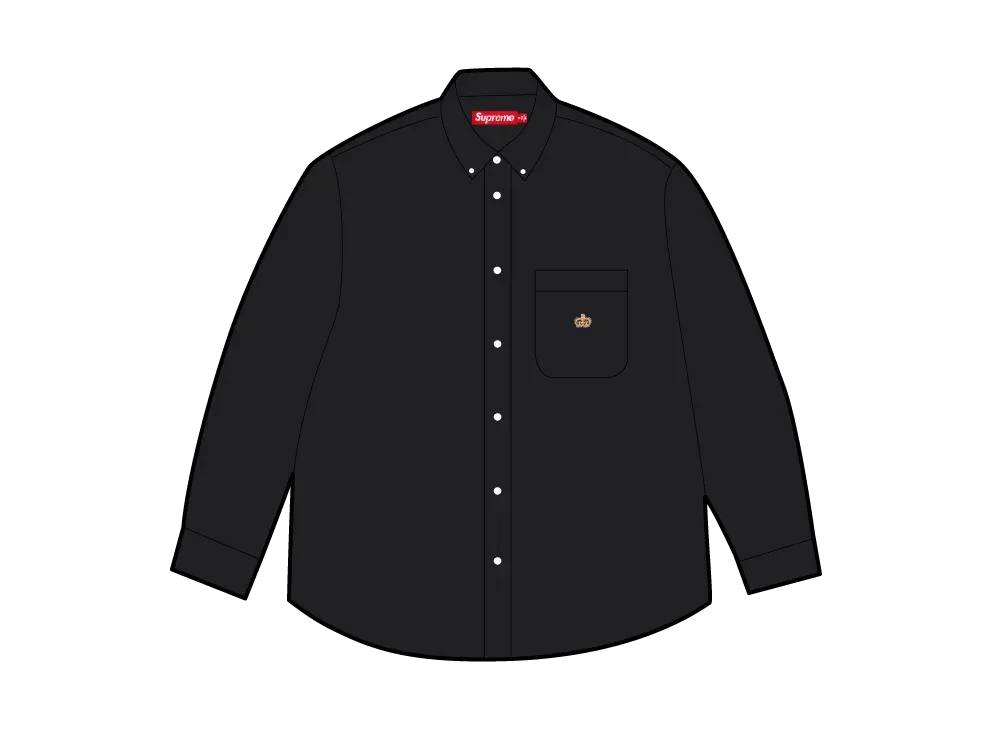 シュプリーム ルーズフィット フランネル オックスフォード シャツ "ブラック"