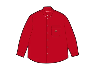 Supreme Loose Fit Flannel Oxford Shirt "Red"
