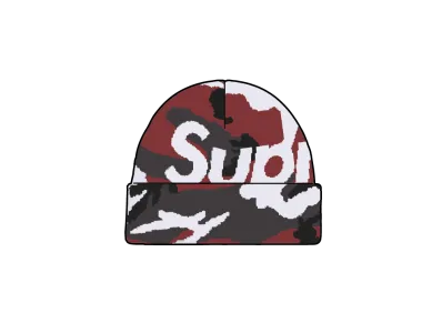 Supreme Camo Big Logo Beanie "Red Camo"