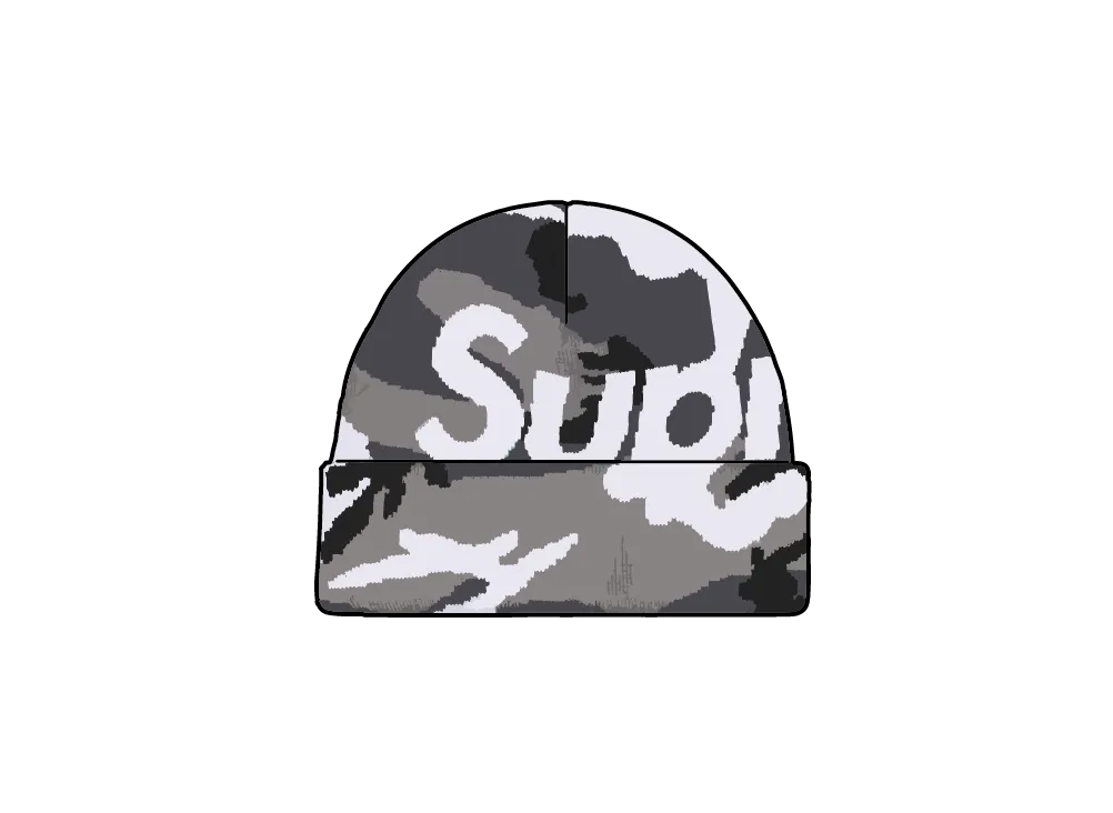 シュプリーム カモビッグロゴビーニー "スノーカモ"