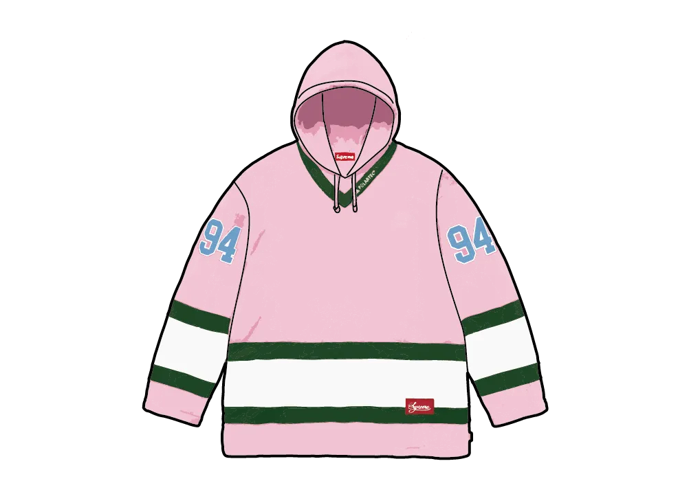 Supreme Polartec Hooded Hockey Jersey "Light Pink"
