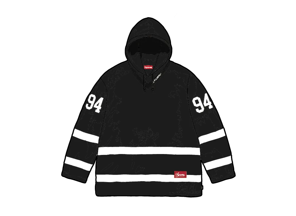 シュプリーム ポーラテックフーディー ホッケージャージ "ブラック"