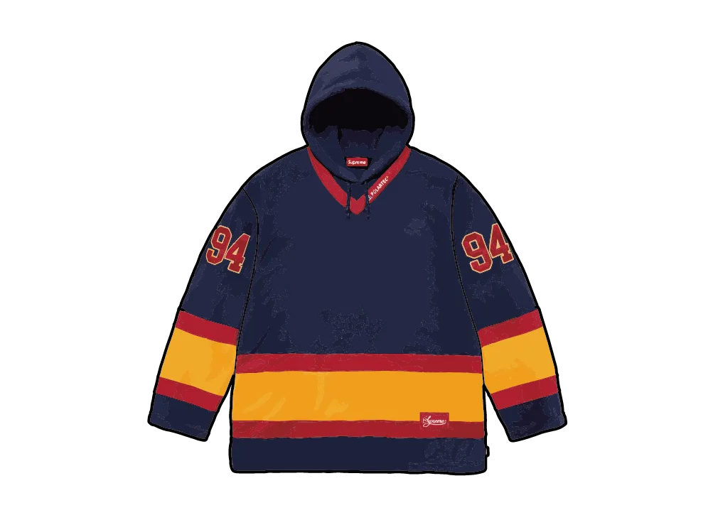 Supreme Polartec Hooded Hockey Jersey "Navy"