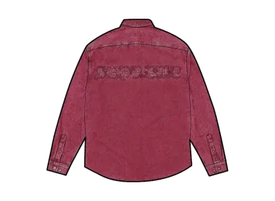 Supreme Applique Denim Shirt "Washed Red"