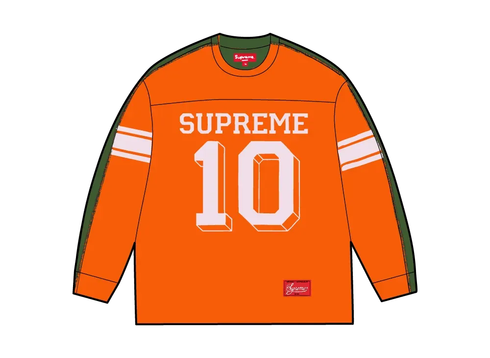 Supreme Split L/S Football Top "Orange"