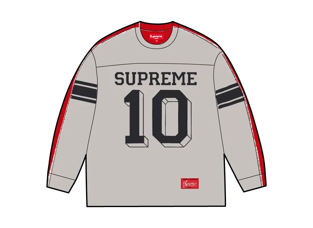 Supreme Split L/S Football Top "Heather Grey"