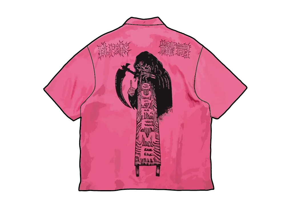 Supreme x Y's by Yohji Yamamoto Silk Zip Up S/S Shirt "Fuchsia"