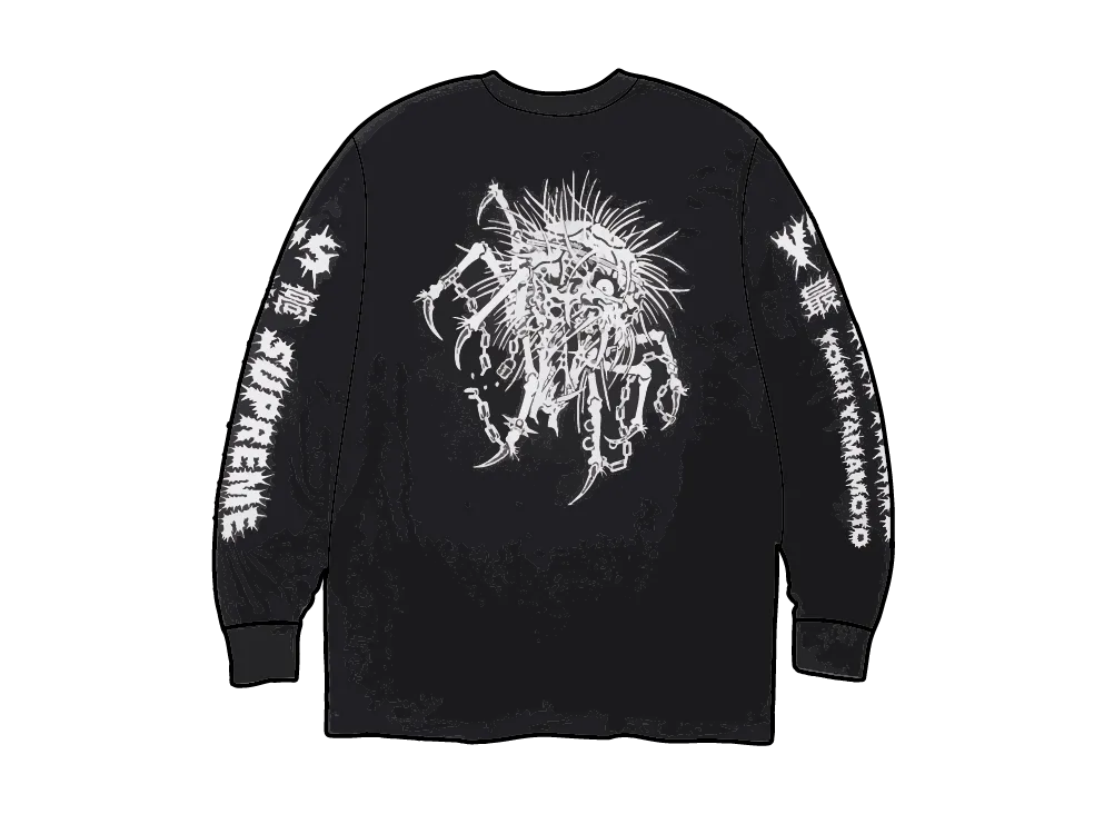 Supreme 長袖 Tシャツ M 黒/白 a15050216-a.jpg