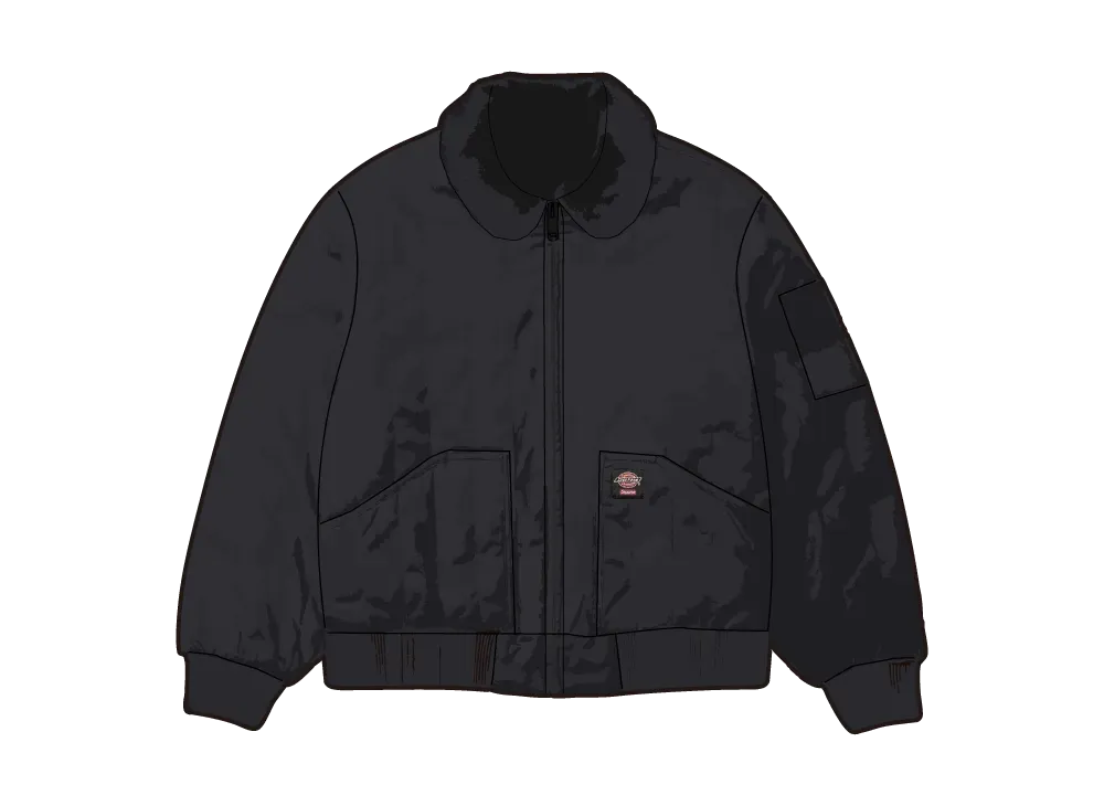Supreme × Dickies リバーシブルファージャケット(黒・Sサイズ) Supreme Dickies Reversible Quilted Faux Fur Work Jacket
