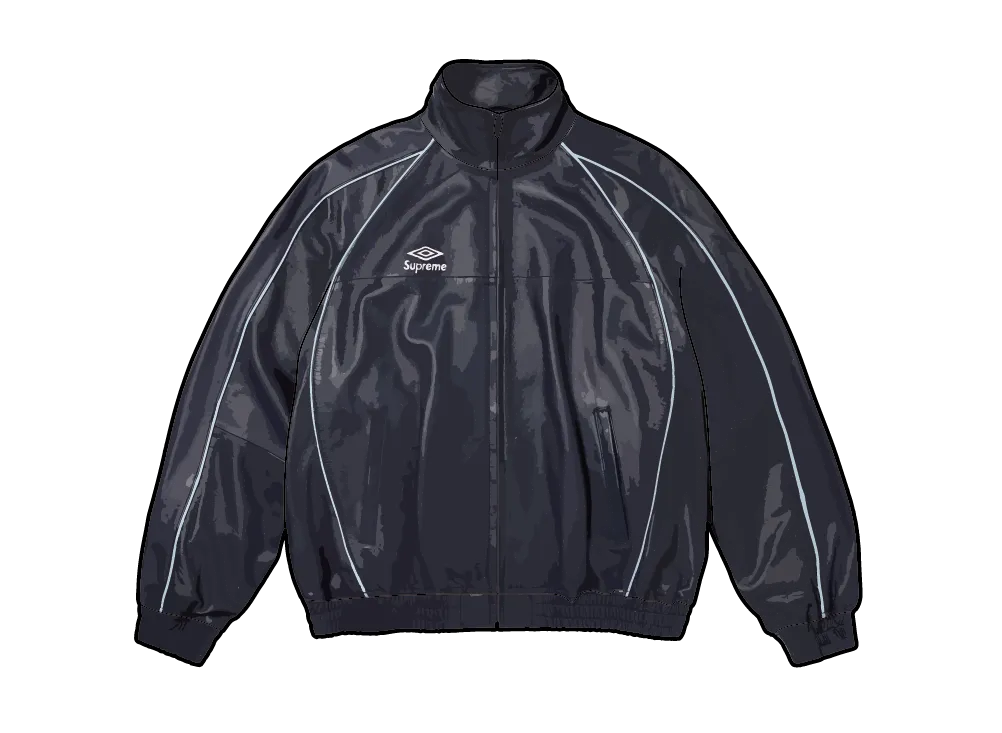 Supreme umbro トラックジャケット スニダン鑑定済 Supreme x Umbro Leather Track Jacket 