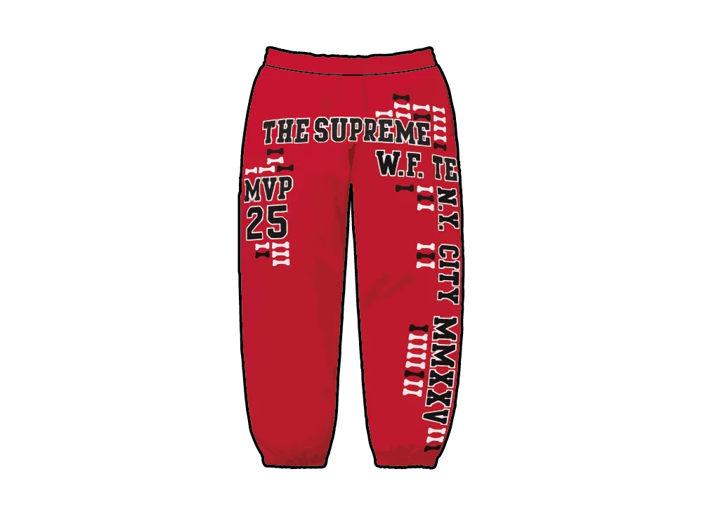 Supreme League Champs Sweatpant "Red"