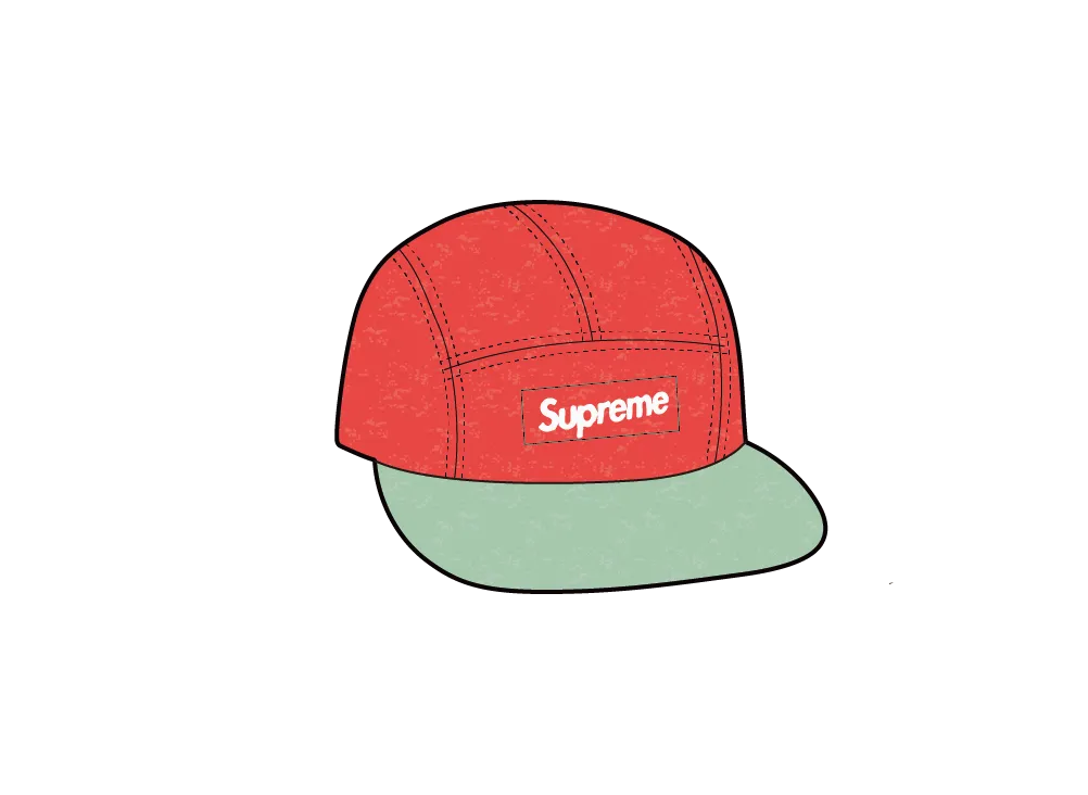 Supreme 2-Tone Moleskin Camp Cap "Red"