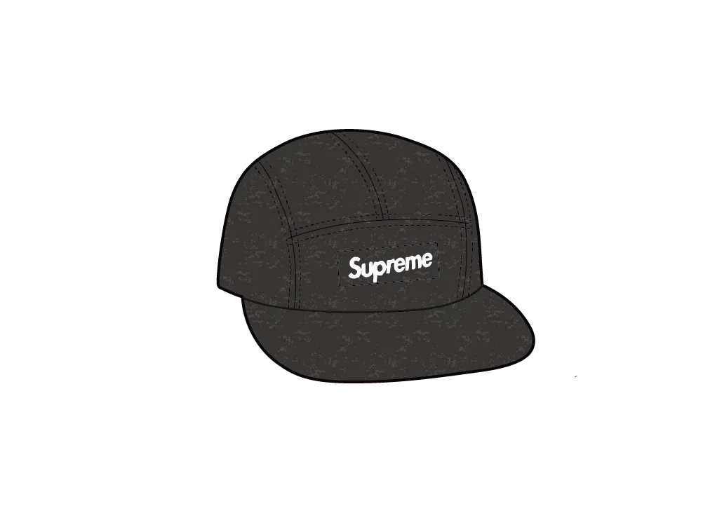 Supreme 2-Tone Moleskin Camp Cap "Black"