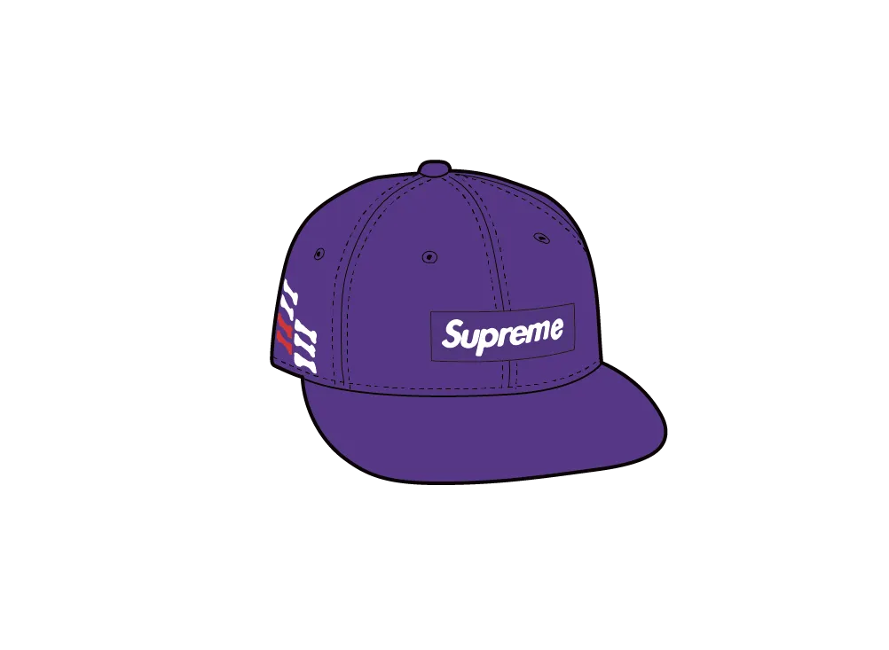 Supreme Bones Box Logo New Era "Purple"