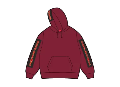 Supreme Woven Patches Hooded Sweatshirt "Cardinal"