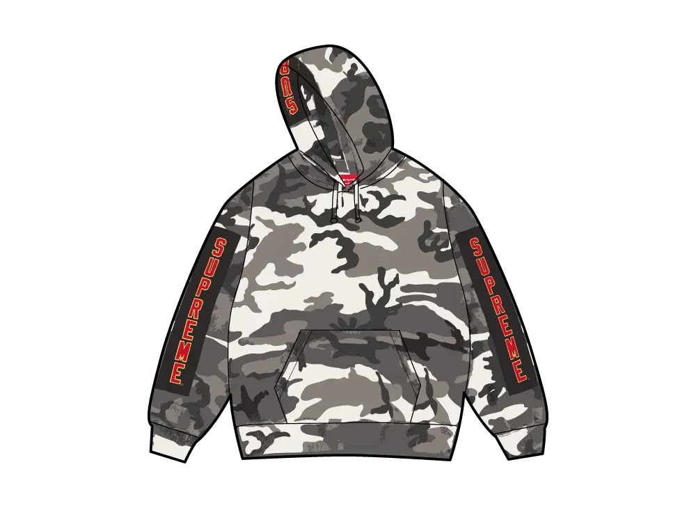 シュプリーム サイズ:L  25AW  Woven Patches Hooded Sweatshirt ウーブンパッチプルオーバーパーカー 中古 OM10 Supreme Woven Patches Hooded Sweatshirt 