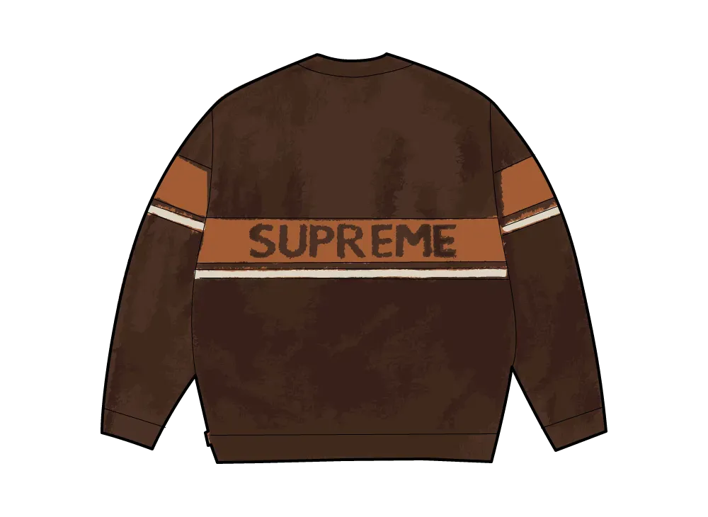 Supreme Brushed Stripe Sweater "Dark Brown"