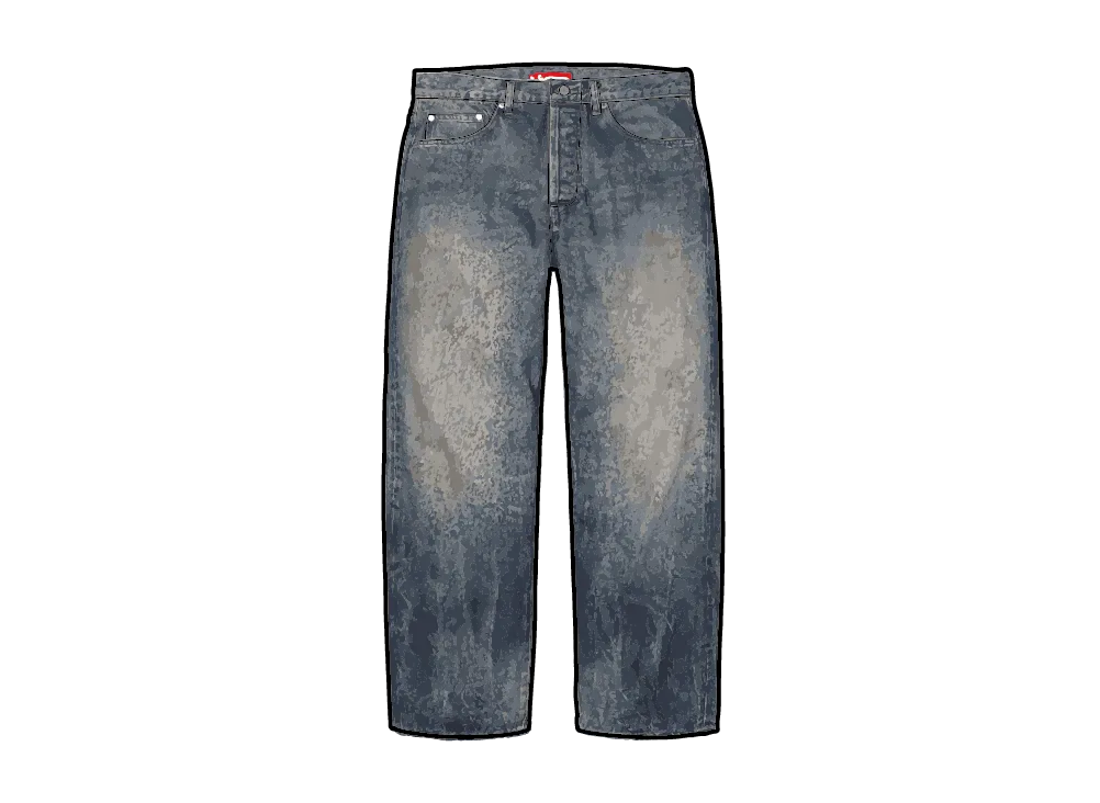 Supreme Distressed Loose Fit Selvedge Jean 