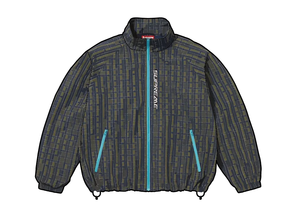 Supreme Plaid Track Jacket "Navy"