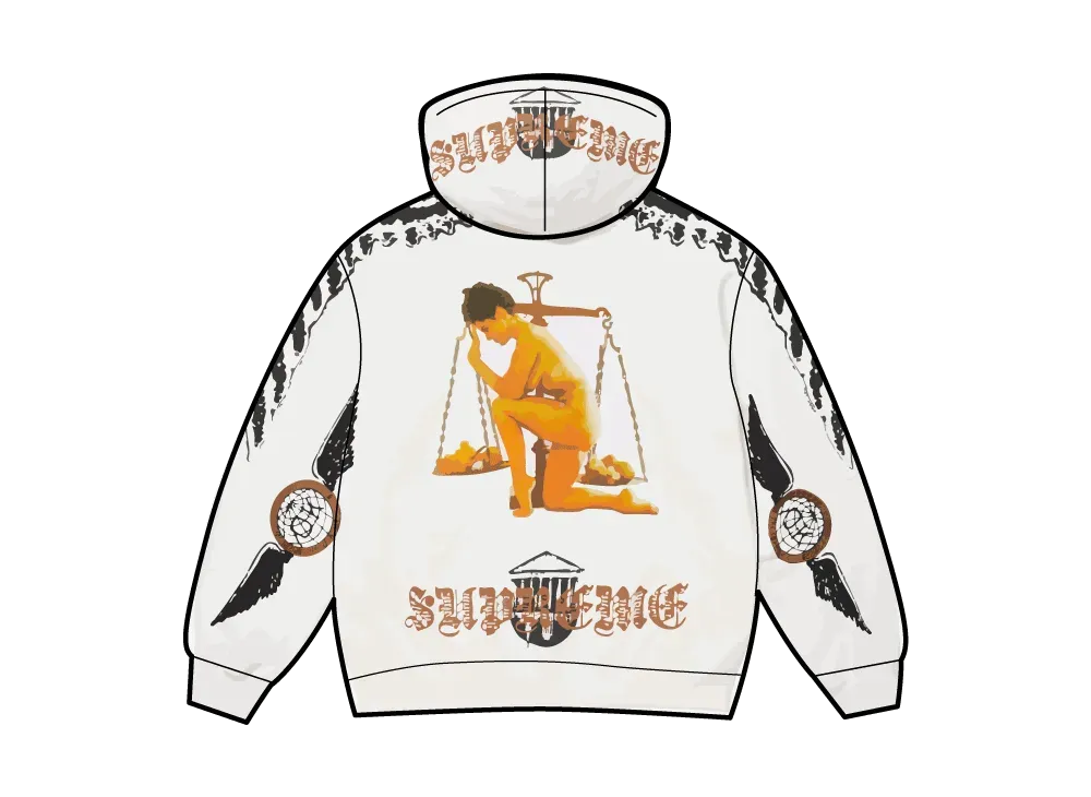 Supreme Wings Zip Up Hooded Sweatshirt 