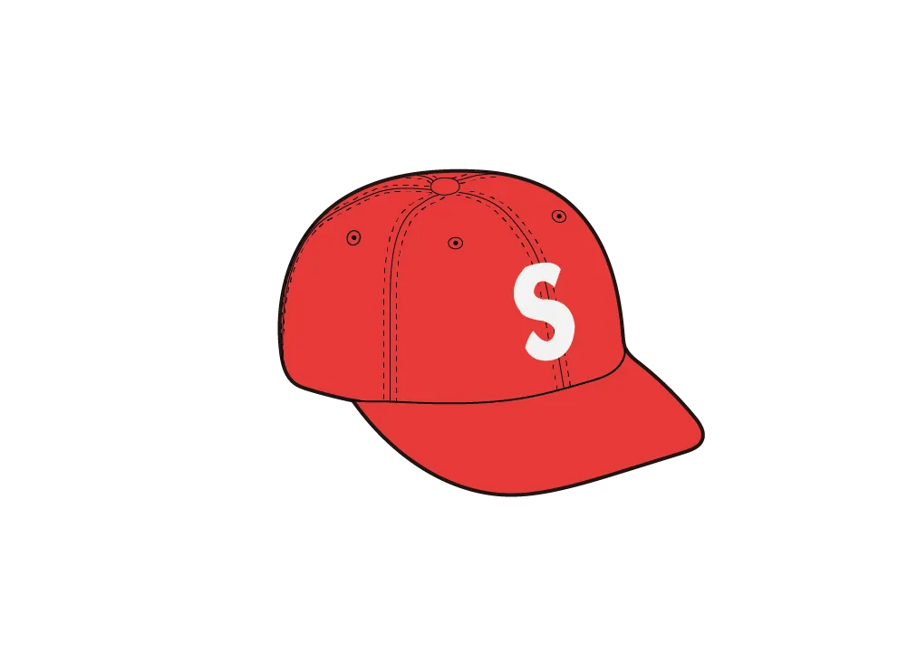 Supreme Pigment Coated Canvas S Logo 6-Panel "Red"