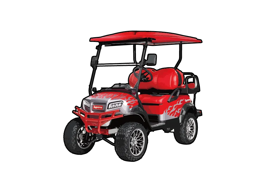 Supreme x Club Car 4-Passenger Onward Lifted Golf Car "Red"